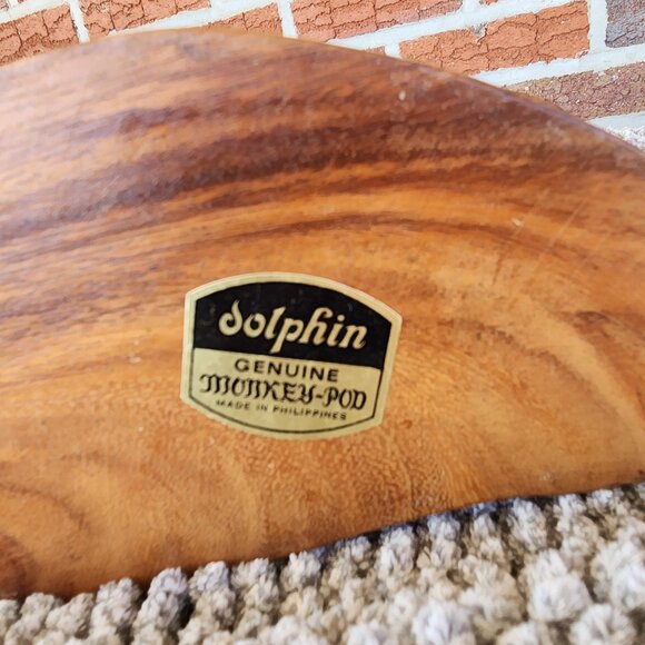 Dolphin Genuine Monkey Pod Wood Mushroom Hors D'oeuvres Tree - Picture 4 of 5